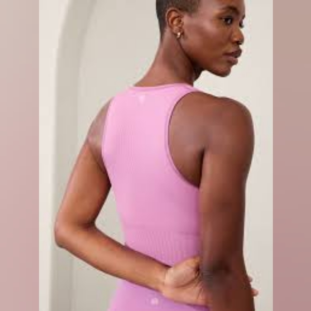 Athleta NWT Aurora Rib Crop Tank Lotus